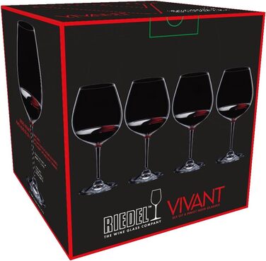 Келих для червоного вина 0,75 л, набір 4 предмети, Vivant Riedel