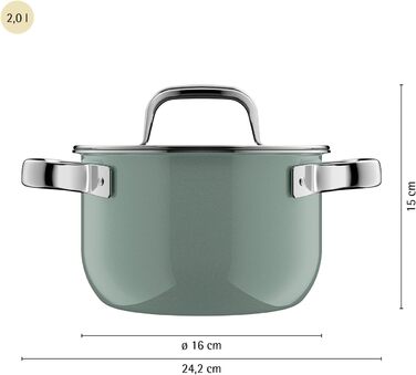 Каструля 16 см зі скляною кришкою, евкаліпт Fusiontec Mineral Pro WMF