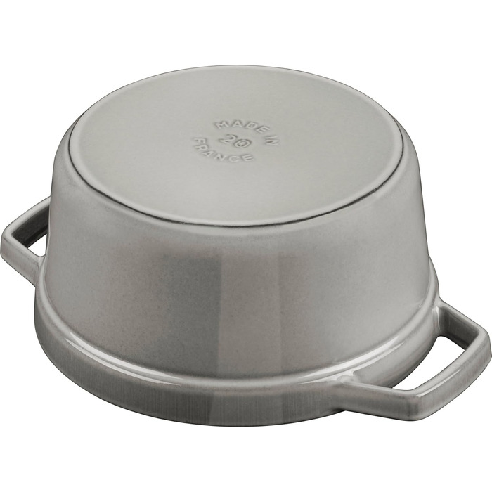 Чавунна каструля/кокотниця STAUB, кругла, 8,35 л, функція Ароматичний дощ для оптимального зволоження, для всіх типів варильних поверхонь, включаючи індукційні та духові шафи, (графітовий сірий, 34 см)