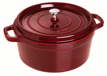 Кокот круглий 28 см, гранатовий Staub