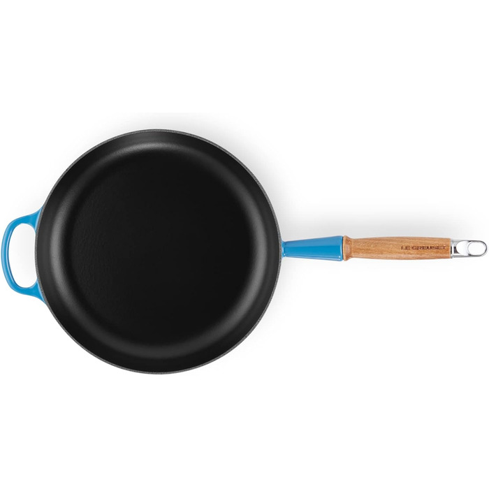 Сковорода чавунна 28 см з дерев'яною ручкою, синій Signature Le Creuset