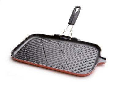 Сковорода гриль з рухомою ручкою, вишневий Le Creuset