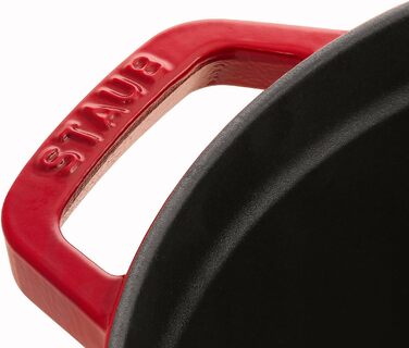 Чавунна жаровня/кокотниця STAUB, кругла 8,35 л, функція Ароматичний дощ для оптимального зволоження, для всіх типів варильних поверхонь, включаючи індукційні та духові шафи, (вишнево-червоний, 30 см)