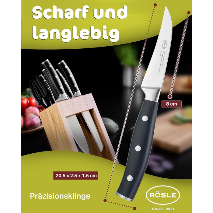 Ніж для чищення овочів 8 см Tradition Rosle