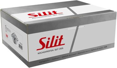 Набір каструль Silit Achat для індукційних плит з кришками зі скла, нержавіюча сталь з матовим покриттям (каструля для смаження, 20 см)