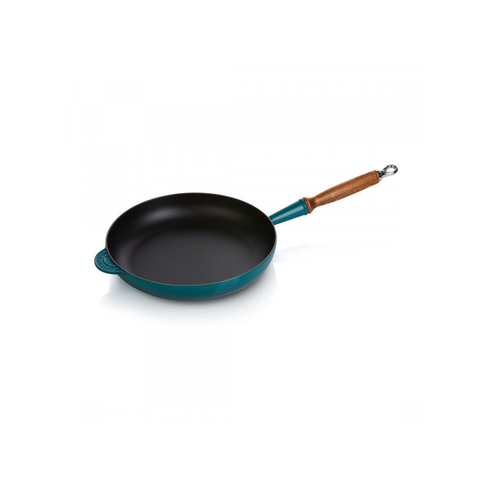 Сковорода 28 см з деревяною ручкою, Deep Teal Le Creuset