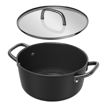 Каструля зі скляною кришкою 24 см, чорна Milano Zwilling