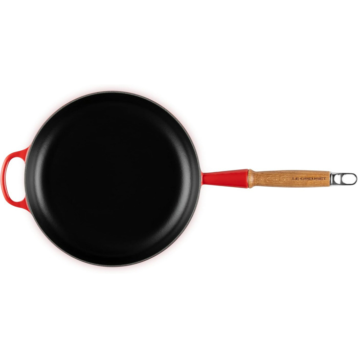 Сковорода чавунна 26 см з дерев'яною ручкою, вишнево-червоний Signature Le Creuset
