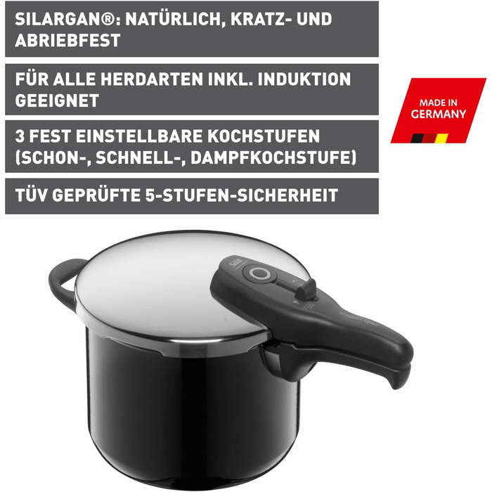Скороварка 22 см 6,5 л Silargan Sicomatic T-Plus Silit