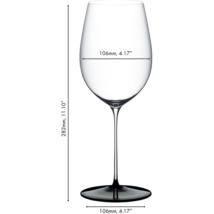 Келих для вина 953 мл чорна основа Fatto a Mano Black Tie Bordeaux Grand Cru, Riedel
