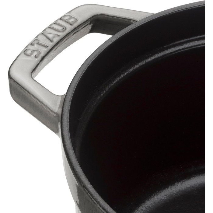 Чавунна каструля/кокотниця STAUB, кругла, 8,35 л, функція Ароматичний дощ для оптимального зволоження, для всіх типів варильних поверхонь, включаючи індукційні та духові шафи, (графітовий сірий, 34 см)