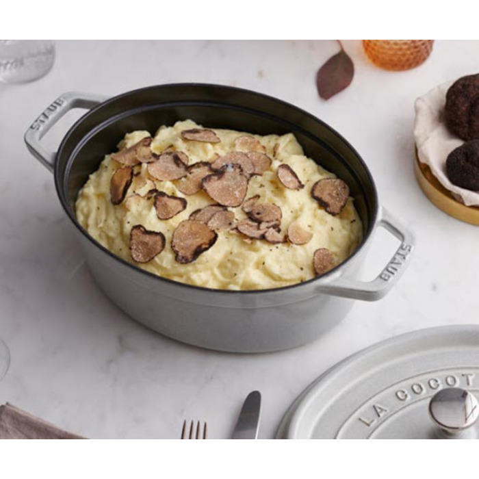 Каструля / жаровня овальна 27 см з кришкою біла White Truffle Staub