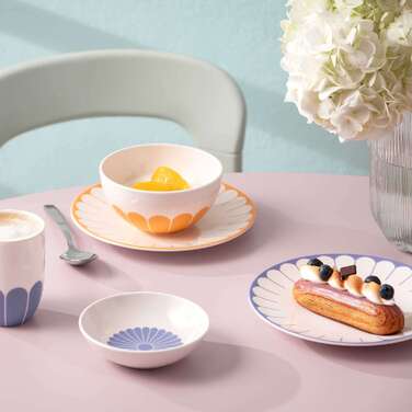Набір столового посуду на 2 персони, 8 предметів, жовтий Fleur Villeroy & Boch