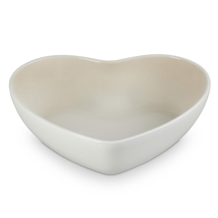 Блюдо сервірувальне у формі серця 30 см, бежеве Heart Le Creuset