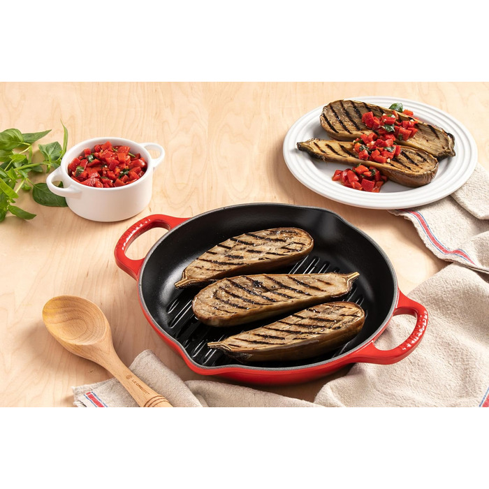 Чавунна сковорода-гриль кругла 26 см, синій Марсель Signature Le Creuset