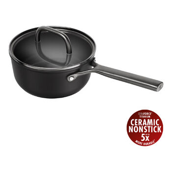 Сотейник 18 см зі скляною кришкою, чорний Milano Zwilling