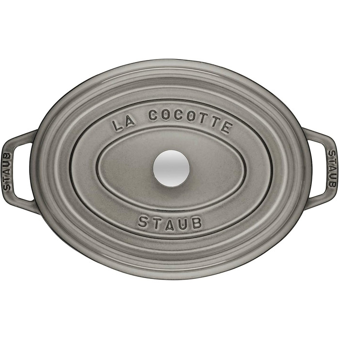 Чавунна жаровня/кокот STAUB, овальна 6,7 л, (33 см, графітово-сіра)