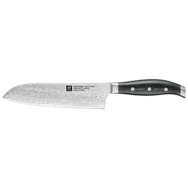 Кухарський ніж Сантоку 18 см дамаська сталь, зелений Twin Cermax Zwilling