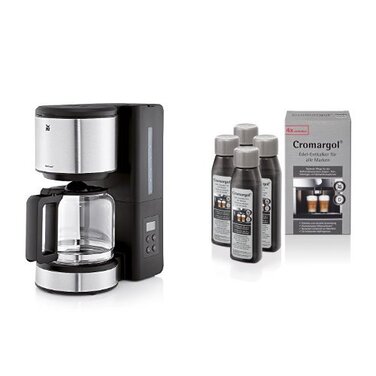 Кавоварка Stelio Aroma Glas Digital WMF + Засіб від нальоту 100 мл набір 4 предмети Cromargol WMF