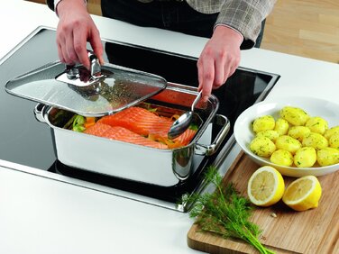 Жаровня 41 х 27 см з паровим кошиком, прямокутна Vitalis Aroma WMF