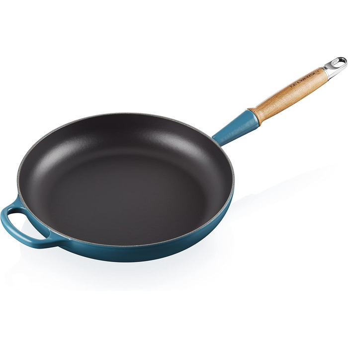 Сковорода чавунна 28 см з дерев'яною ручкою, темно-бірюзовий Signature Le Creuset