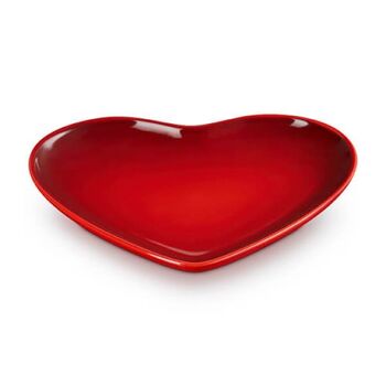 Тарілка у формі серця 23 см, червона Heart Le Creuset