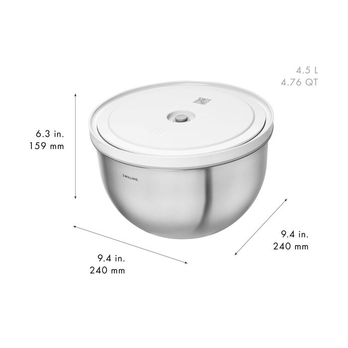 Набір мисок з вакуумними кришками, 6 предметів, нержавіюча сталь Fresh & Save Zwilling