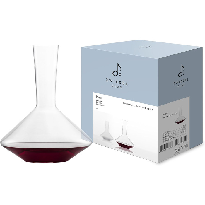 Келих для білого вина Zwiesel Glas Sauvignon Blanc Pure (набір з 2 шт. ), витончені келихи для білого вина, келихи з тритану, які можна мити в посудомийній машині, виготовлені в Німеччині (арт. No 122314) (графин для червоного вина)