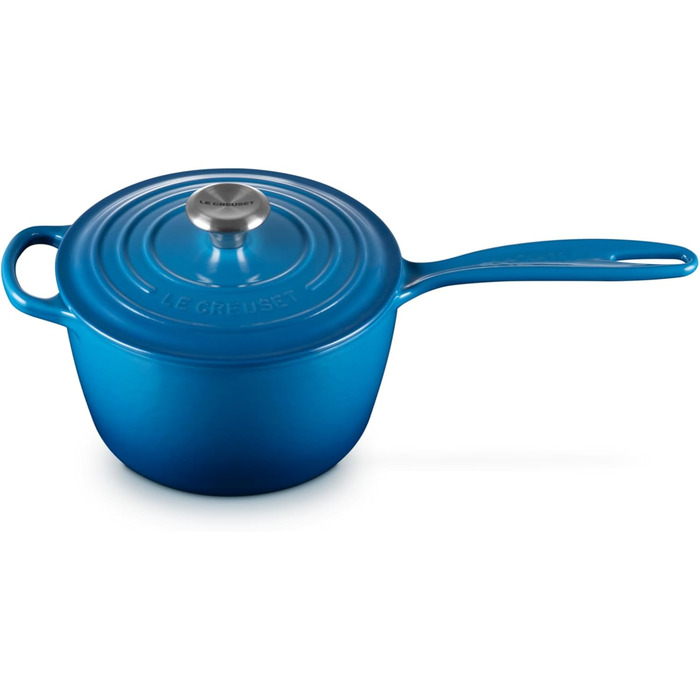 Чавунний сотейник Ø 18 см, 1,8 л з кришкою, синій Марсель Signature Le Creuset