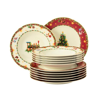 Набір обідніх тарілок 12 предметів Marie-Luise Weihnachtsnostalgie Seltmann Weiden