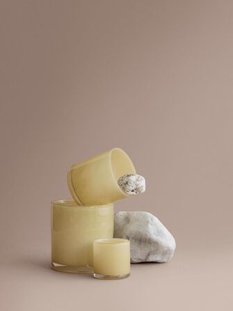 Свічник скляний, розмір S, 8 x 8,5 см жовтий SAGA Blomus