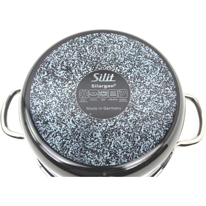 Набір посуду Silit Passion Black, 4 предмети, для індукційних плит, з кришками, керамічне покриття Silargan, чорний (28 см)