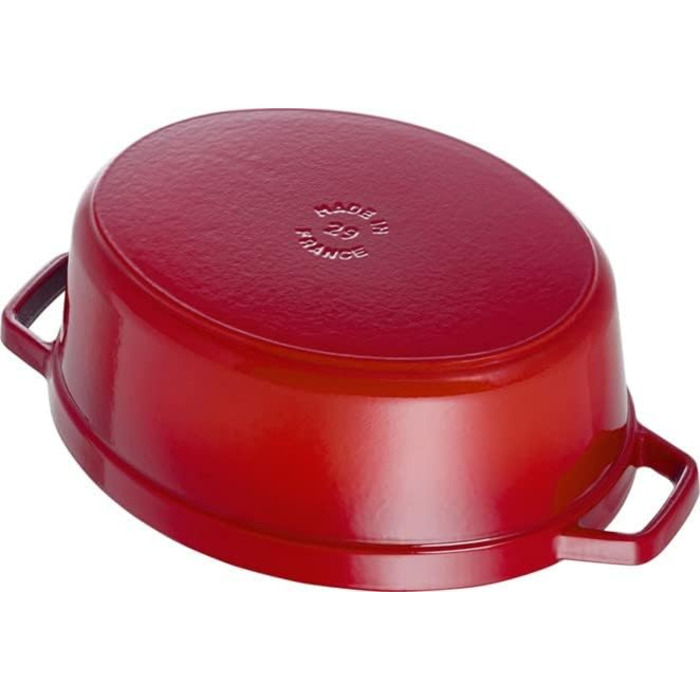 Чавунна жаровня/кокот STAUB, овальна 6,7 л, (37 см, вишнево-червона)