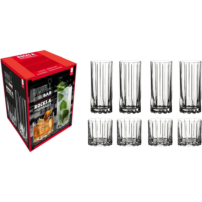 Набір склянок для віскі та лонг-дринків, 8 предметів Drink Specific Glassware Riedel