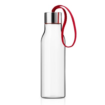 Пляшка 0,5 л прозора / червона Trinkflasche Eva Solo