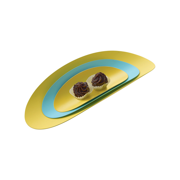 Набір страв (3 шт) 40х4,5х17,3 см бірюзовий / жовтий Ellipse Alessi