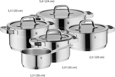 Набір каструль з кришками 9 предметів Compact Cuisine WMF