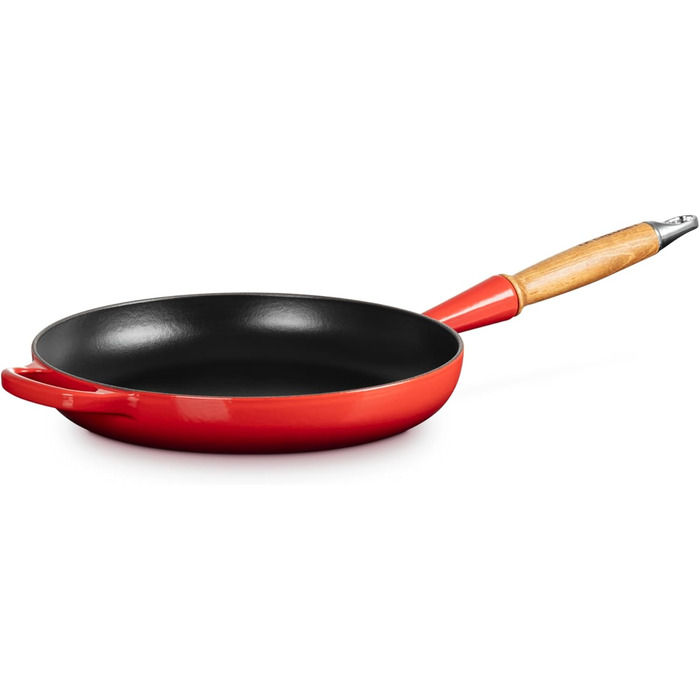 Сковорода чавунна 26 см з дерев'яною ручкою, вишнево-червоний Signature Le Creuset