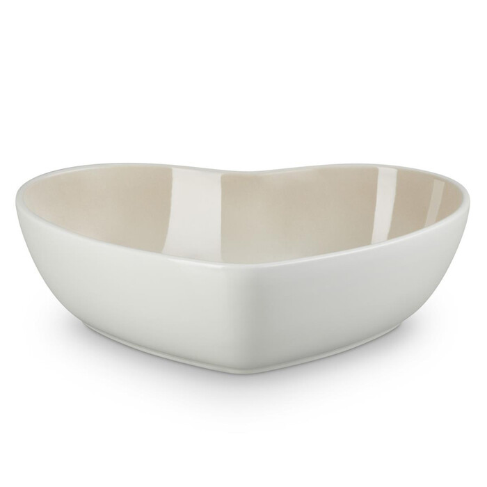 Блюдо сервірувальне у формі серця 30 см, бежеве Heart Le Creuset