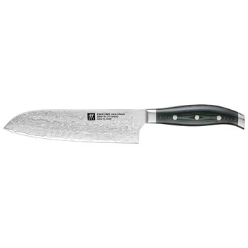 Кухарський ніж Сантоку 18 см дамаська сталь, зелений Twin Cermax Zwilling
