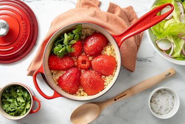 Чавунний сотейник Ø 16 см, 1,2 л з кришкою, вишнево-червоний Signature Le Creuset