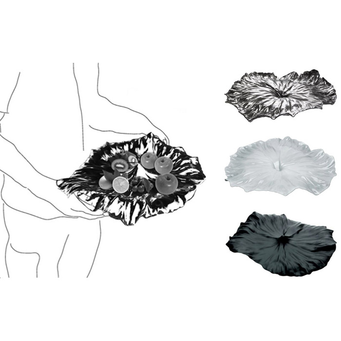 Блюдо 44,8х6,3х41 см біле Lotus leaf Alessi