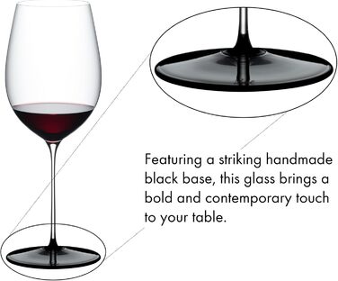 Келих для вина 953 мл чорна основа Fatto a Mano Black Tie Bordeaux Grand Cru, Riedel