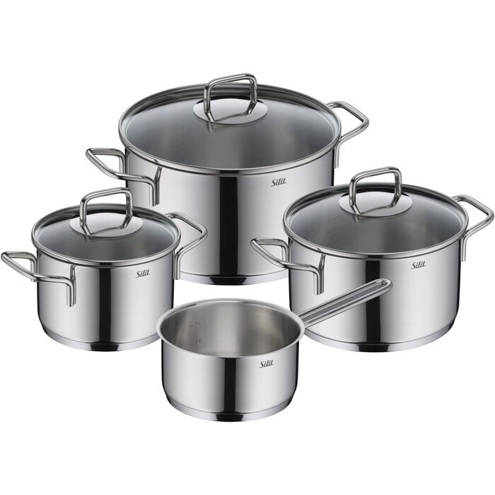 Набір каструль зі скляними кришками, 4 предмети, Extra Cook Silit