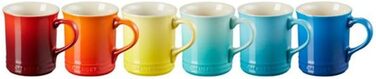 Набір із 6 великих чашок для капучино 400 мл, різнокольоровий Le Creuset