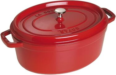 Чавунна жаровня/кокот STAUB, овальна 6,7 л, (37 см, вишнево-червона)
