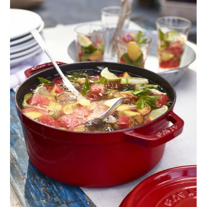 Кокот круглий 28 см, вишневий Staub
