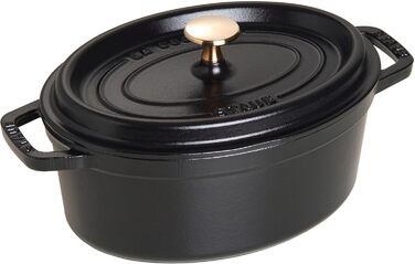 Чавунна жаровня/кокот STAUB, овальна 6,7 л, (23 см, чорна)