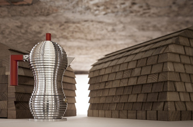 Кавоварка 300 мл металік / червона Pulcina Alessi