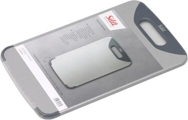 Обробна дошка Silit 32 x 20 см, прямокутна, пластик, зручна ручка, можна мити в посудомийній машині, захищає леза, чорна 20 см